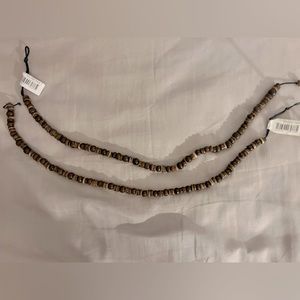 Hand Made wood beaded necklace “Unisex” beach style NWT